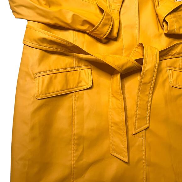 Talbots Yellow Long Hooded Trench Coat 3X - Picture 4 of 9